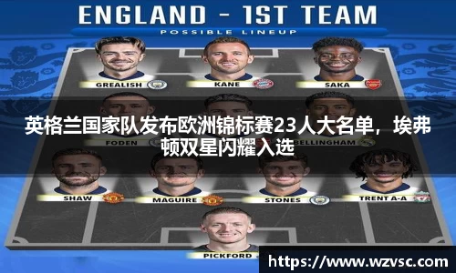 英格兰国家队发布欧洲锦标赛23人大名单，埃弗顿双星闪耀入选