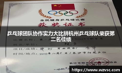 乒乓球团队协作实力大比拼杭州乒乓球队荣获第二名佳绩